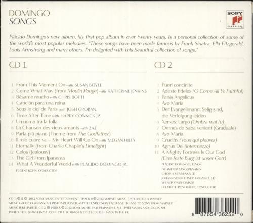 Placido Domingo Songs - Tesco Exclusive 2 CD album set (Double CD) UK PLD2CSO876804
