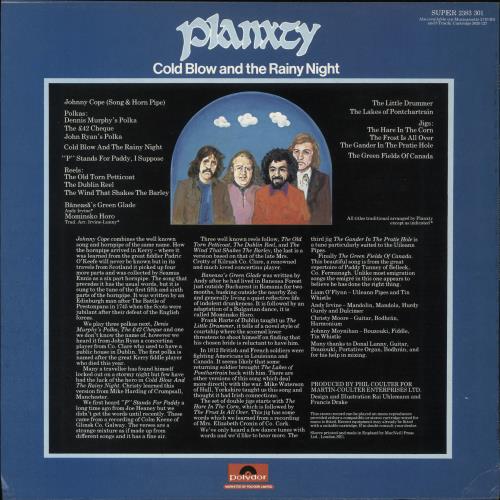 Planxty Cold Blow And The Rainy Night vinyl LP album (LP record) Irish XTYLPCO731070