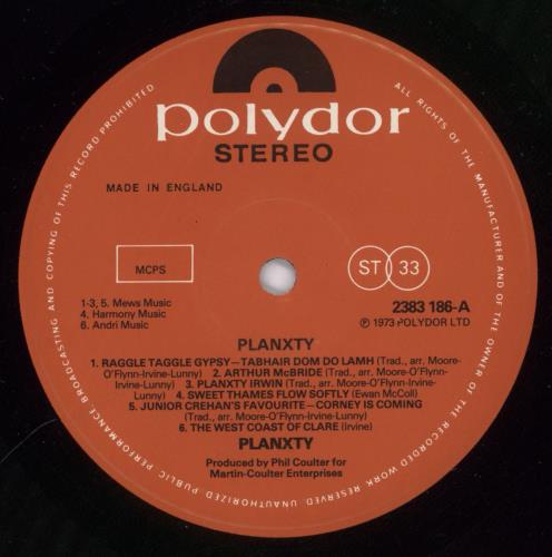 Planxty Planxty - matte p/s vinyl LP album (LP record) UK XTYLPPL543490