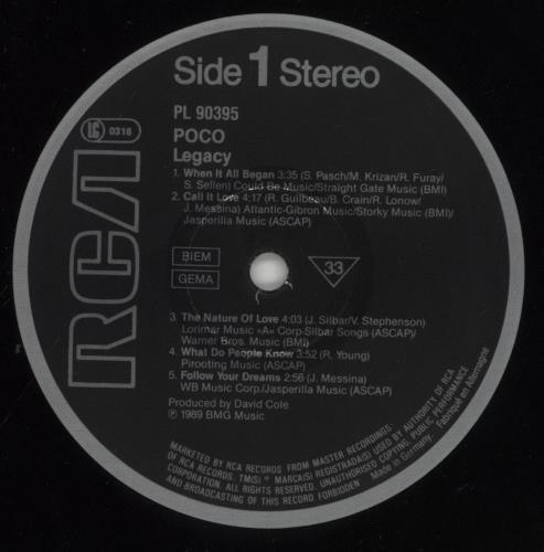 Poco Legacy vinyl LP album (LP record) German POCLPLE597398