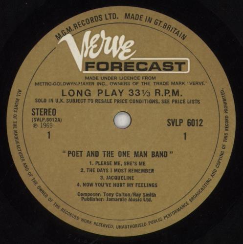 Poet & The One Man Band Poet And The One Man Band vinyl LP album (LP record) UK PMBLPPO240741