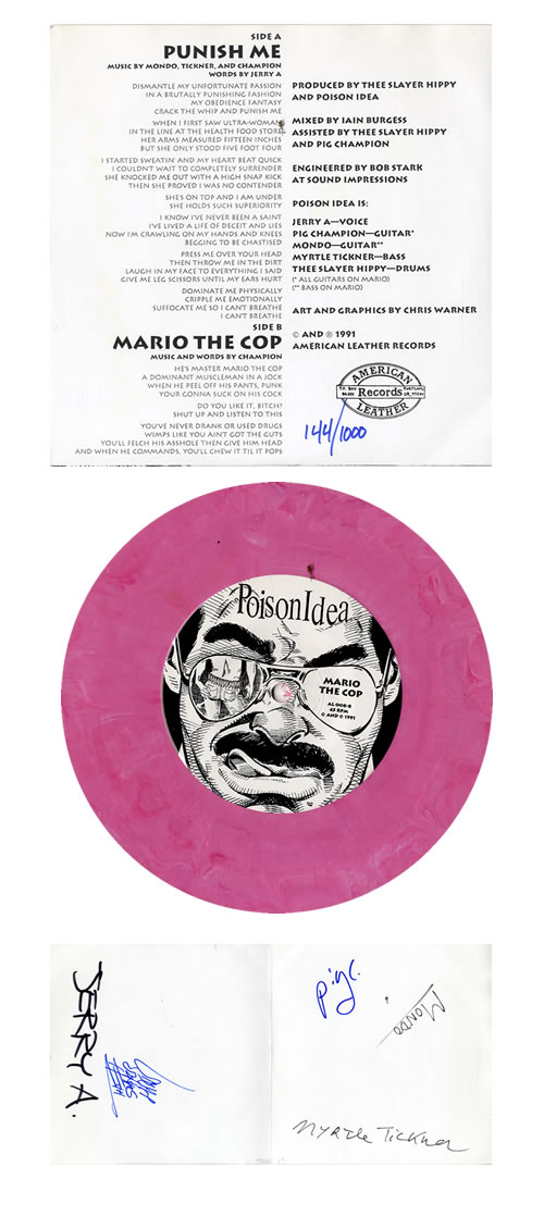 Poison Idea Punish Me - Autographed 7" vinyl single (7 inch record / 45) US PSN07PU576970