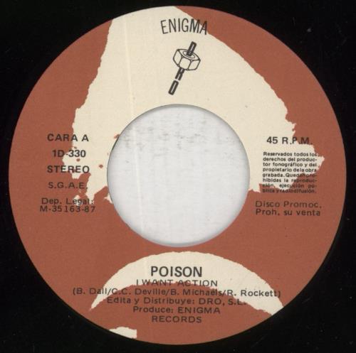 Poison I Want Action 7" vinyl single (7 inch record / 45) Spanish POI07IW53178