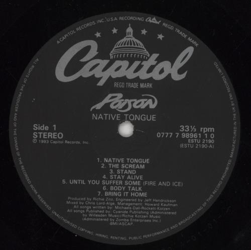 Poison Native Tongue - EX vinyl LP album (LP record) UK POILPNA747194