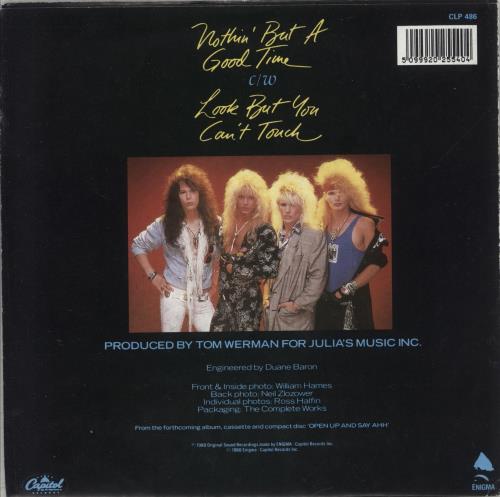 Poison Nothin' But A Good Time - Poster Bag 7" vinyl single (7 inch record / 45) UK POI07NO62586