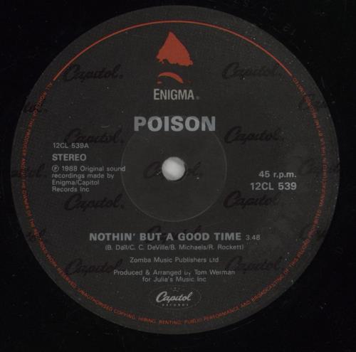 Poison Nothin' But A Good Time 12" vinyl single (12 inch record / Maxi-single) UK POI12NO276585