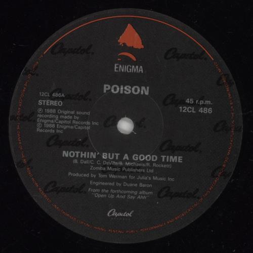 Poison Nothin' But A Good Time 12" vinyl single (12 inch record / Maxi-single) UK POI12NO285140