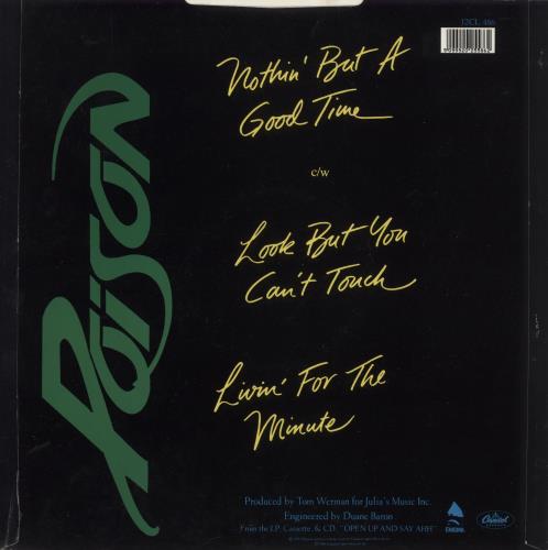 Poison Nothin' But A Good Time 12" vinyl single (12 inch record / Maxi-single) UK POI12NO285140