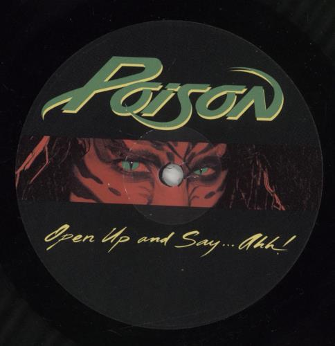 Poison Open Up And Say...Ahh! - 2nd - Stickered sleeve vinyl LP album (LP record) UK POILPOP811667