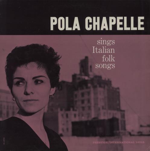 Pola Chapelle Sings Italian Folk Songs vinyl LP album (LP record) US 2W8LPSI762363
