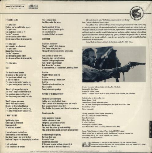 Political Asylum How The West Was Won 10" vinyl single (10 inch record) US 8-910HO860539