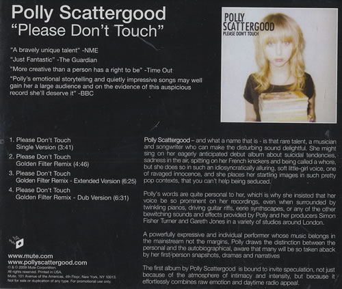Polly Scattergood please Don't Touch CD single (CD5 / 5") US PO6C5PL473874