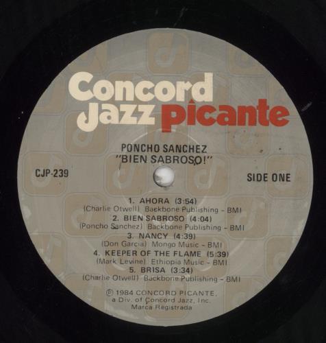 Poncho Sanchez Bien Sabroso! vinyl LP album (LP record) US PKPLPBI856786