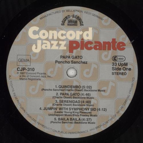 Poncho Sanchez Papa Gato vinyl LP album (LP record) US PKPLPPA856502