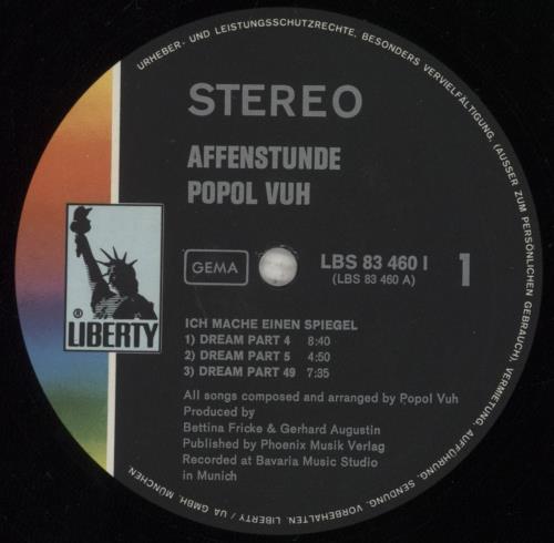 Popol Vuh Affenstunde - Hype Sticker vinyl LP album (LP record) German PVULPAF851959
