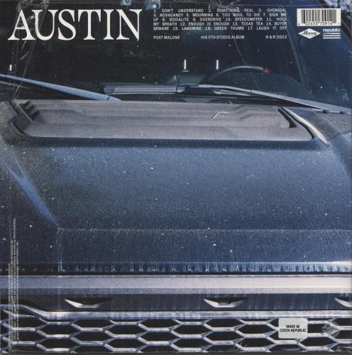 Post Malone Austin - Milky Clear Vinyl 2-LP vinyl record set (Double LP Album) US 4QX2LAU882119