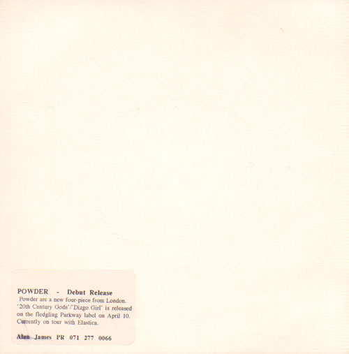 Powder 20th Century Gods - Promo stickered 7" vinyl single (7 inch record / 45) UK OWD07TH640391
