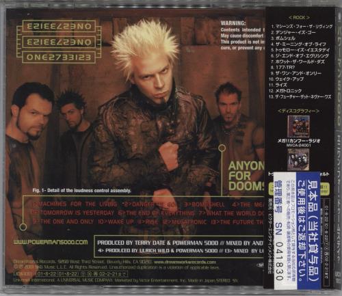 Powerman 5000 Anyone For Doomsday? - Withdrawn CD album (CDLP) Japanese P50CDAN222962