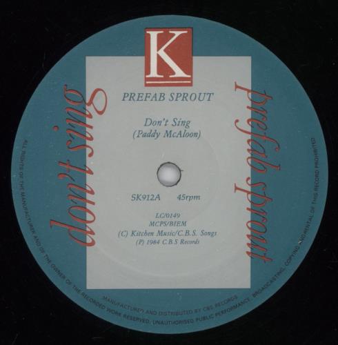 Prefab Sprout Don't Sing 12" vinyl single (12 inch record / Maxi-single) UK PRE12DO42879