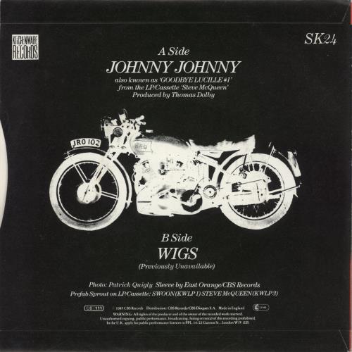 Prefab Sprout Johnny Johnny 7" vinyl single (7 inch record / 45) UK PRE07JO98204