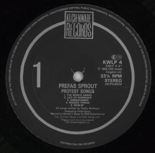 Prefab Sprout Protest Songs vinyl LP album (LP record) UK PRELPPR361671