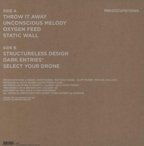 Preoccupations Cassette 12" vinyl single (12 inch record / Maxi-single) US 2VO12CA822705