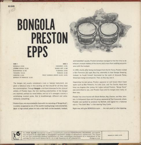 Preston Epps Bongola vinyl LP album (LP record) US PSXLPBO890213
