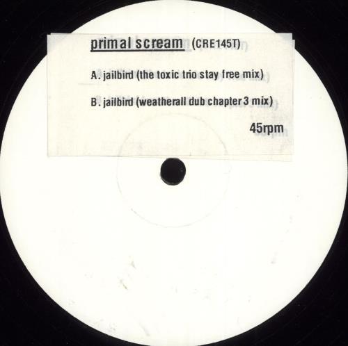 Primal Scream Jailbird - White label 12" vinyl single (12 inch record / Maxi-single) UK PML12JA177664