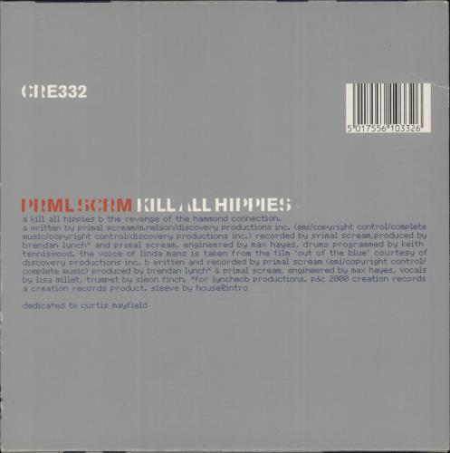Primal Scream Kill All Hippies 7" vinyl single (7 inch record / 45) UK PML07KI296998