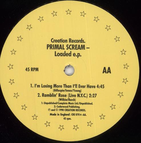 Primal Scream Loaded 12" vinyl single (12 inch record / Maxi-single) UK PML12LO726458