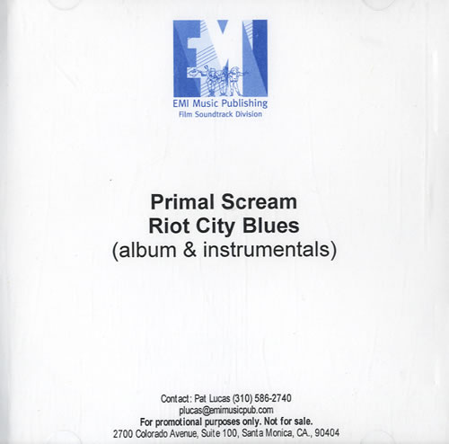 Primal Scream Riot City Blues CD-R acetate US PMLCRRI549971