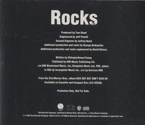 Primal Scream Rocks CD single (CD5 / 5") US PMLC5RO520355