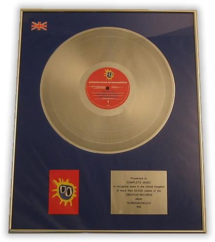 Primal Scream Screamadelica in-house award disc UK PMLAISC403183