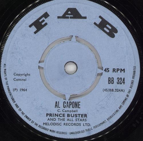 Prince Buster Al Capone 7" vinyl single (7 inch record / 45) UK BUP07AL723378