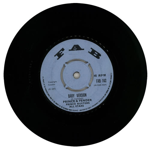 Prince Buster Baby Version 7" vinyl single (7 inch record / 45) UK BUP07BA571923