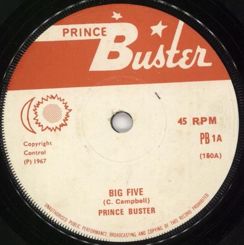 Prince Buster Big Five - 1st - Solid 7" vinyl single (7 inch record / 45) UK BUP07BI721597