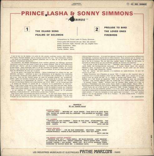 Prince Lasha Firebirds vinyl LP album (LP record) French P1KLPFI708590