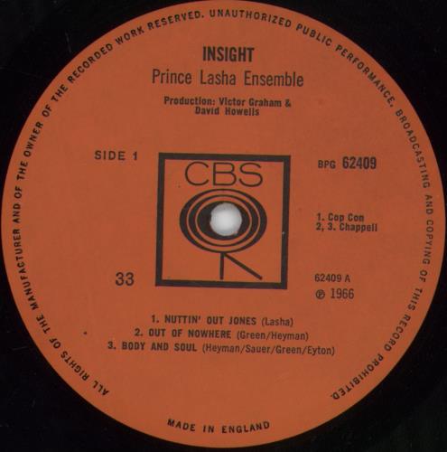 Prince Lasha Insight vinyl LP album (LP record) UK P1KLPIN705430