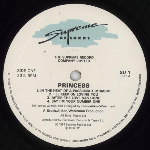 Princess Princess vinyl LP album (LP record) UK PCSLPPR164281