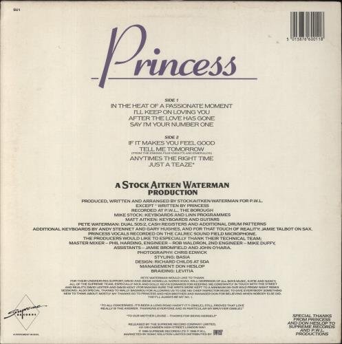 Princess Princess vinyl LP album (LP record) UK PCSLPPR164281