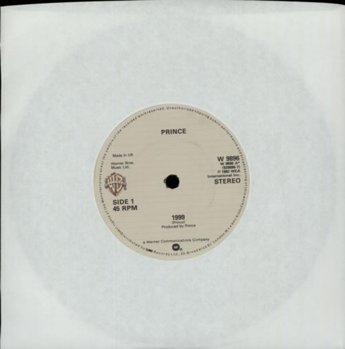 Prince 1999 - Nineteen Ninety Nine 7" vinyl single (7 inch record / 45) UK PRI07NI611099