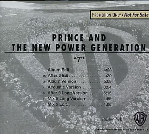 Prince 7 - Seven CD single (CD5 / 5") US PRIC5SE11823