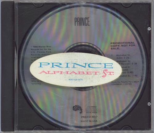 Prince Alphabet Street CD single (CD5 / 5") US PRIC5AL16636