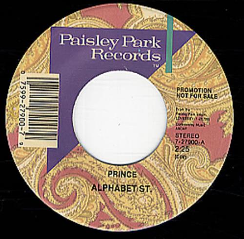 Prince Alphabet Street 7" vinyl single (7 inch record / 45) US PRI07AL347257