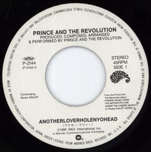 Prince Anotherloverholenyohead 7" vinyl single (7 inch record / 45) Japanese PRI07AN03079