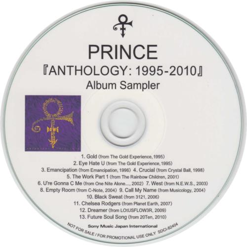 Prince Anthology 19952010 Album Sampler Japanese CDR acetate (726260)