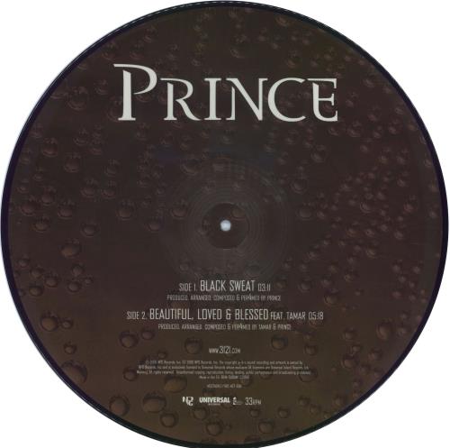 Prince Black Sweat / Beautiful Loved & Blessed 12" vinyl picture disc (12 inch picture record) UK PRI2PBL353452