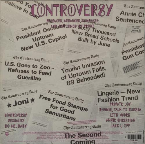 Prince Controversy vinyl LP album (LP record) German PRILPCO881428
