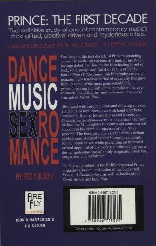 Prince DanceMusicSexRomance - The First Decade book UK PRIBKDA657786