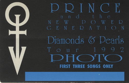 Prince Diamonds & Pearls tour pass UK PRITPDI401008
